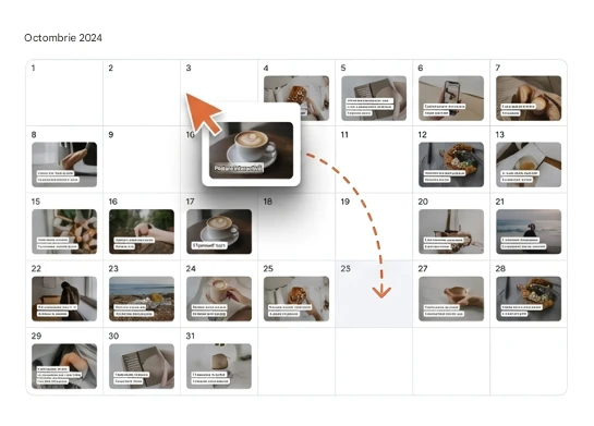 Calendar with real post preview Calendar with real post preview